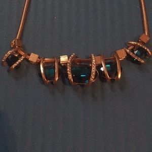 Necklace blue gold and silver